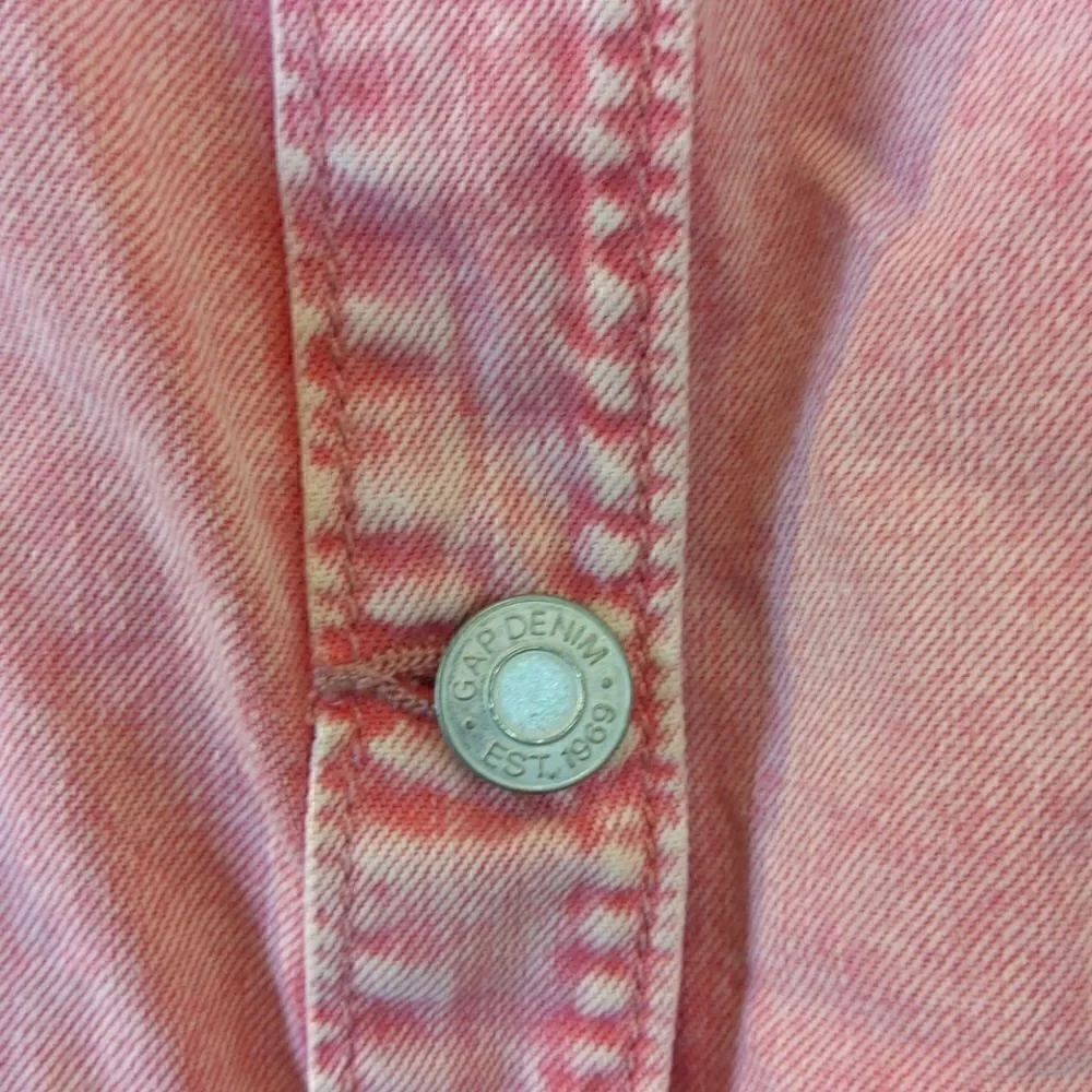 Gap girl red denim distressed short sleeve dress - Picture 6 of 12